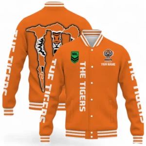 Wests Tigers NRL Baseball Jacket NRL02121624716, Gift For Fan Wests Tigers