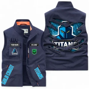 Gold Coast Titans NRL Outdoor Sleeveless Vest NRL07121724024, Gift For Fan Gold Coast Titans
