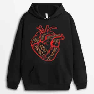 Anatomical Heart Medical Hospital Personal Cardiologist Hoodie - Black