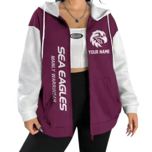 Manly Warringah Sea Eagles NRL Zipper Hoodie For Women NRL20012325115, Gift For Fan Manly Warringah Sea Eagles