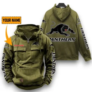 Penrith Panthers NRL Tactical Quarter Zip Hoodie NRL29012325555, Gift For Fan Penrith Panthers - Army Green