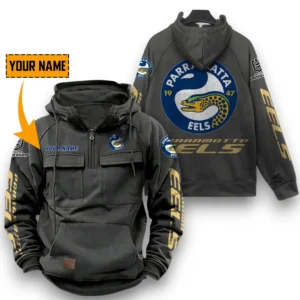 Parramatta Eels NRL Tactical Quarter Zip Hoodie NRL29012325558, Gift For Fan Parramatta Eels - Dark Gray