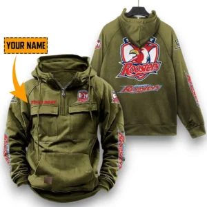 Sydney Roosters NRL Tactical Quarter Zip Hoodie NRL29012325559, Gift For Fan Sydney Roosters - Army Green