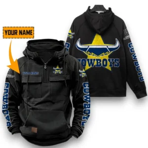 North Queensland Cowboys NRL Tactical Quarter Zip Hoodie NRL29012325567, Gift For Fan North Queensland Cowboys - Black