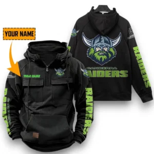 Canberra Raiders NRL Tactical Quarter Zip Hoodie NRL29012325569, Gift For Fan Canberra Raiders - Black