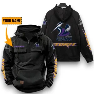 Melbourne Storm NRL Tactical Quarter Zip Hoodie NRL29012325570, Gift For Fan Melbourne Storm - Black