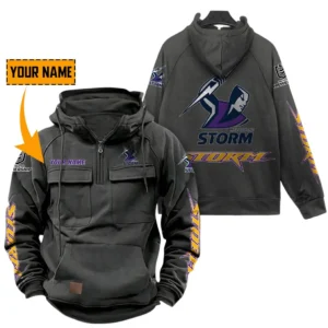 Melbourne Storm NRL Tactical Quarter Zip Hoodie NRL29012325570, Gift For Fan Melbourne Storm - Dark Gray