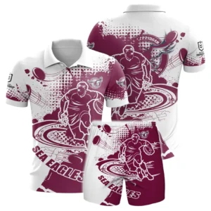 Manly Warringah Sea Eagles NRL Polo Shirt Set NRL30012425339, Gift For Fan Manly Warringah Sea Eagles