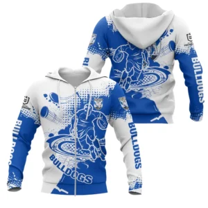 Canterbury-Bankstown Bulldogs NRL Zipper Hoodie NRL30012425340, Gift For Fan Canterbury-Bankstown Bulldogs