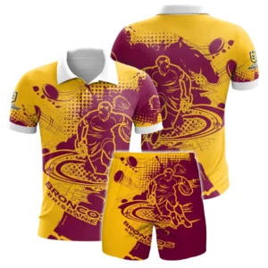Brisbane Broncos NRL Polo Shirt Set NRL30012425341, Gift For Fan Brisbane Broncos