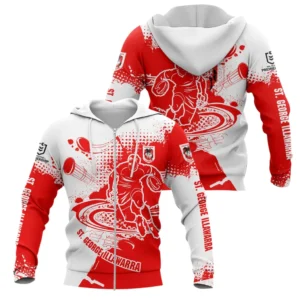 St George Illawarra Dragons NRL Zipper Hoodie NRL30012425347, Gift For Fan St George Illawarra Dragons
