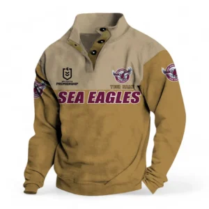 Manly Warringah Sea Eagles NRL Casual Jacket NRL33012425222, Gift For Fan Manly Warringah Sea Eagles - Khaki