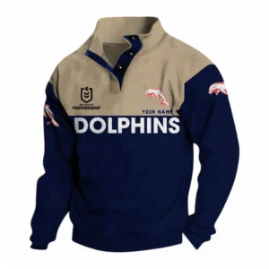 Redcliffe Dolphins NRL Casual Jacket NRL33012425230, Gift For Fan Redcliffe Dolphins - Navy