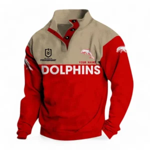 Redcliffe Dolphins NRL Casual Jacket NRL33012425230, Gift For Fan Redcliffe Dolphins - Red