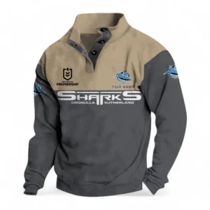 Cronulla Sharks NRL Casual Jacket NRL33012425231, Gift For Fan Cronulla Sharks - Gray