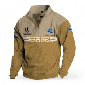 Cronulla Sharks NRL Casual Jacket NRL33012425231, Gift For Fan Cronulla Sharks - Khaki