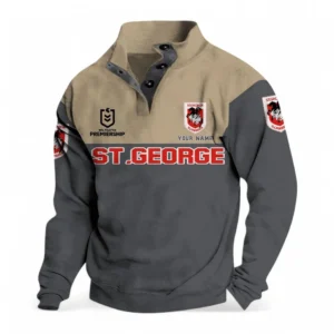 St George Illawarra Dragons NRL Casual Jacket NRL33012425232, Gift For Fan St George Illawarra Dragons - Gray