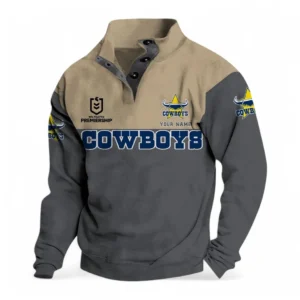 North Queensland Cowboys NRL Casual Jacket NRL33012425233, Gift For Fan North Queensland Cowboys - Gray