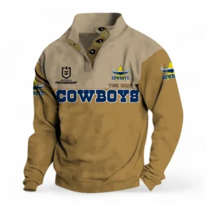 North Queensland Cowboys NRL Casual Jacket NRL33012425233, Gift For Fan North Queensland Cowboys - Khaki