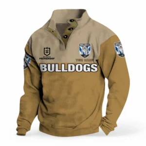 Canterbury-Bankstown Bulldogs NRL Casual Jacket NRL33012425234, Gift For Fan Canterbury-Bankstown Bulldogs - Khaki