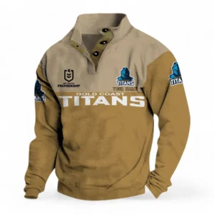 Gold Coast Titans NRL Casual Jacket NRL33012425235, Gift For Fan Gold Coast Titans - Khaki