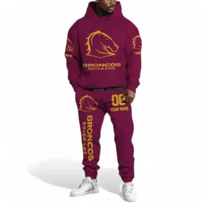 Brisbane Broncos NRL Hoodie Set NRL43012125111, Gift For Fan Brisbane Broncos