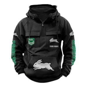 South Sydney Rabbitohs NRL Tactical Quarter Zip Hoodie NRL43012125555, Gift For Fan South Sydney Rabbitohs - Black