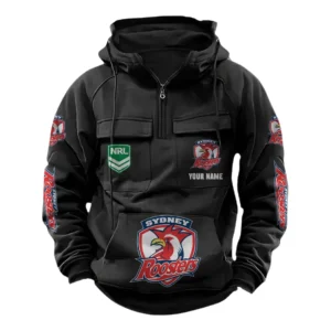 Sydney Roosters NRL Tactical Quarter Zip Hoodie NRL43012125556, Gift For Fan Sydney Roosters - Black
