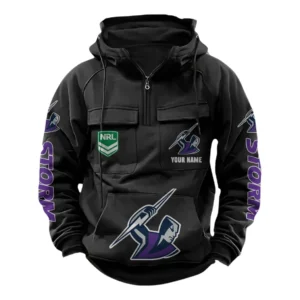 Melbourne Storm NRL Tactical Quarter Zip Hoodie NRL43012125560, Gift For Fan Melbourne Storm - Black