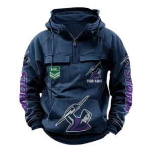 Melbourne Storm NRL Tactical Quarter Zip Hoodie NRL43012125560, Gift For Fan Melbourne Storm - Dark Blue