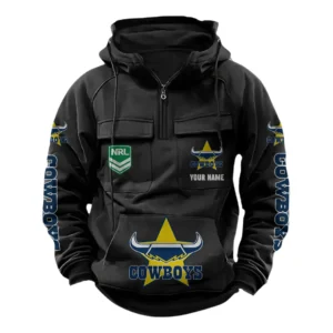 North Queensland Cowboys NRL Tactical Quarter Zip Hoodie NRL43012125563, Gift For Fan North Queensland Cowboys - Black