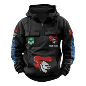 Newcastle Knights NRL Tactical Quarter Zip Hoodie NRL43012125565, Gift For Fan Newcastle Knights - Black