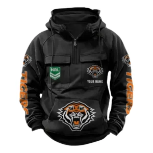 Wests Tigers NRL Tactical Quarter Zip Hoodie NRL43012125569, Gift For Fan Wests Tigers - Black