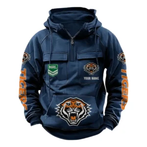 Wests Tigers NRL Tactical Quarter Zip Hoodie NRL43012125569, Gift For Fan Wests Tigers - Dark Blue