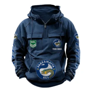 Parramatta Eels NRL Tactical Quarter Zip Hoodie NRL43012125571, Gift For Fan Parramatta Eels - Dark Blue