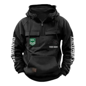 Penrith Panthers NRL Tactical Quarter Zip Hoodie NRL43012125572, Gift For Fan Penrith Panthers - Black