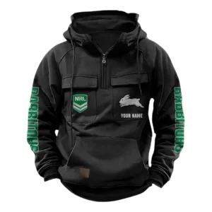South Sydney Rabbitohs NRL Tactical Quarter Zip Hoodie NRL43012125575, Gift For Fan South Sydney Rabbitohs - Black