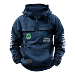 Gold Coast Titans NRL Tactical Quarter Zip Hoodie NRL43012125577, Gift For Fan Gold Coast Titans - Dark Blue