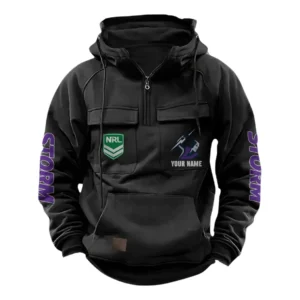 Melbourne Storm NRL Tactical Quarter Zip Hoodie NRL43012125581, Gift For Fan Melbourne Storm - Black