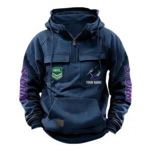 Melbourne Storm NRL Tactical Quarter Zip Hoodie NRL43012125581, Gift For Fan Melbourne Storm - Dark Blue