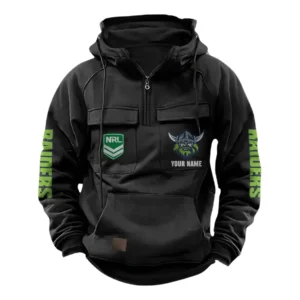 Canberra Raiders NRL Tactical Quarter Zip Hoodie NRL43012125582, Gift For Fan Canberra Raiders - Black