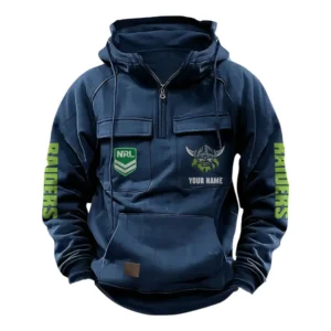 Canberra Raiders NRL Tactical Quarter Zip Hoodie NRL43012125582, Gift For Fan Canberra Raiders - Dark Blue