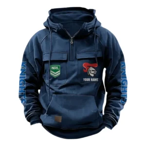 Newcastle Knights NRL Tactical Quarter Zip Hoodie NRL43012125586, Gift For Fan Newcastle Knights - Dark Blue