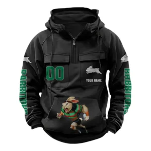 South Sydney Rabbitohs NRL Tactical Quarter Zip Hoodie NRL43012125589, Gift For Fan South Sydney Rabbitohs - Black