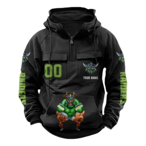 Canberra Raiders NRL Tactical Quarter Zip Hoodie NRL43012125591, Gift For Fan Canberra Raiders - Black