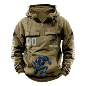 Penrith Panthers NRL Tactical Quarter Zip Hoodie NRL43012125592, Gift For Fan Penrith Panthers - Khaki