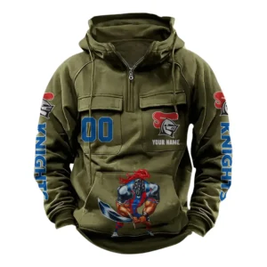 Newcastle Knights NRL Tactical Quarter Zip Hoodie NRL43012125595, Gift For Fan Newcastle Knights - Army Green