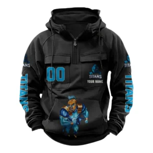 Gold Coast Titans NRL Tactical Quarter Zip Hoodie NRL43012125596, Gift For Fan Gold Coast Titans - Black