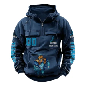 Gold Coast Titans NRL Tactical Quarter Zip Hoodie NRL43012125596, Gift For Fan Gold Coast Titans - Dark Blue