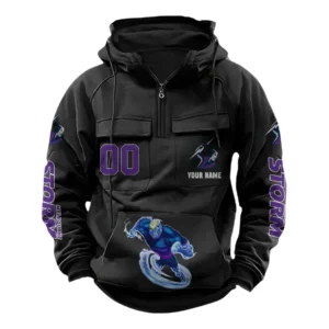 Melbourne Storm NRL Tactical Quarter Zip Hoodie NRL43012125598, Gift For Fan Melbourne Storm - Black